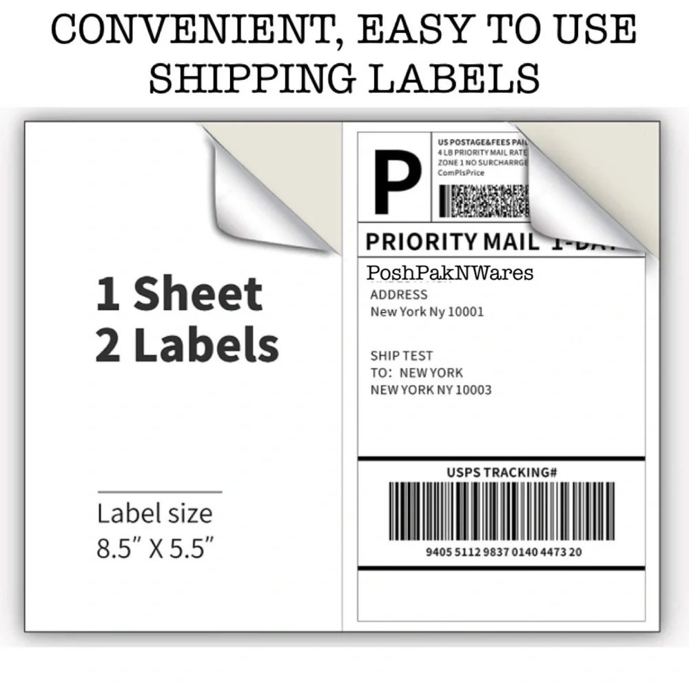 𝅺40 Blank Shipping Labels = 20 sheets Fixed price
